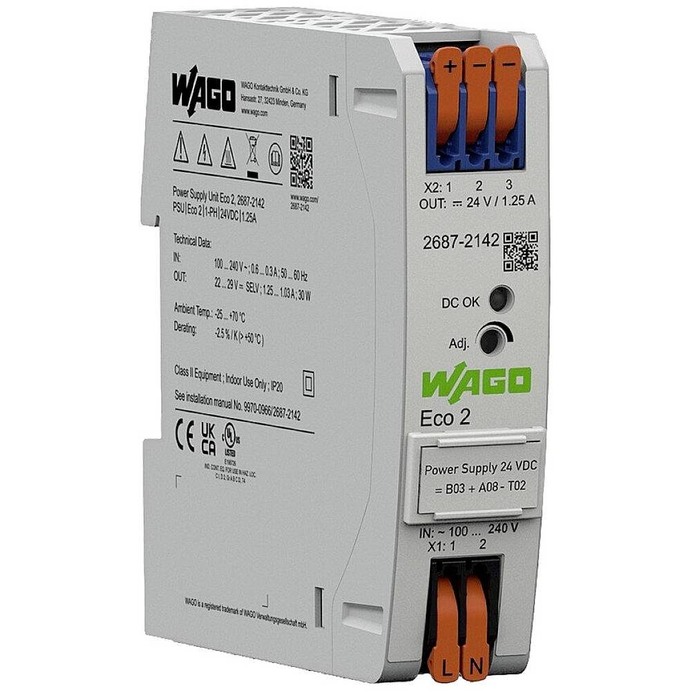 Stromversorgung Eco 2, 1-phasig, DC-OK LED Hutschienen-Netzteil
