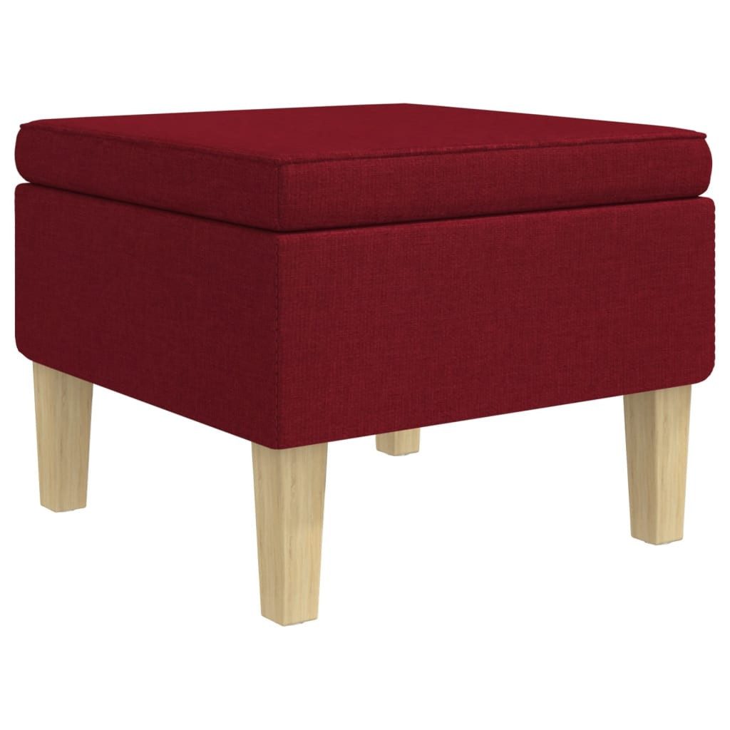 vidaXL Hocker Hocker mit Holzbeinen Weinrot Stoff (1 St)