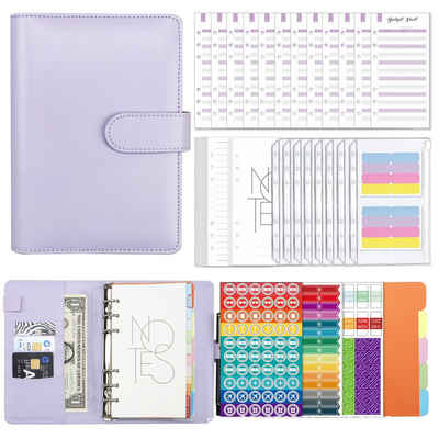 KINSI Ringbuchmappe Notizbuch,A6-Budget-Notizbuch,Budgetplanungsnotizbuch,Binder-Notizbuch, Budgetplanung