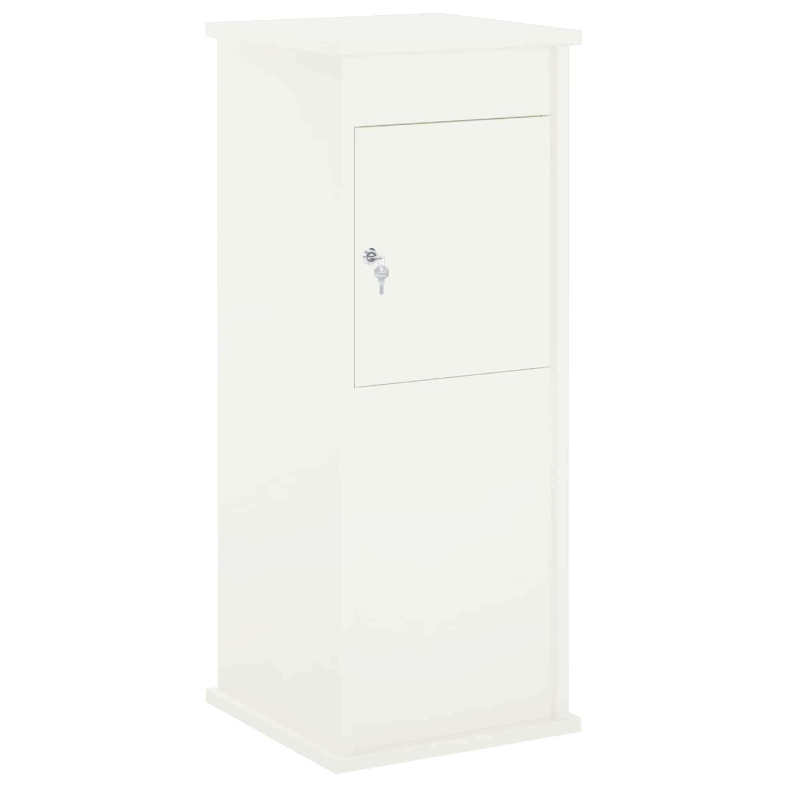 vidaXL Briefkasten 40 x 40 x 100 cm Briefkasten Weiß 40x40x100 cm Stahl Abschließbar