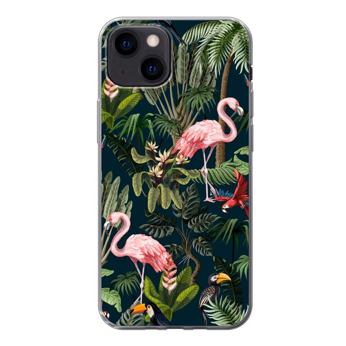 MuchoWow Handyhülle Jungtiere - Muster - Kinder - Flamingo - Papagei - Kinder Handyhülle Apple iPhone 13 Mini Smartphone-Bumper Print Handy