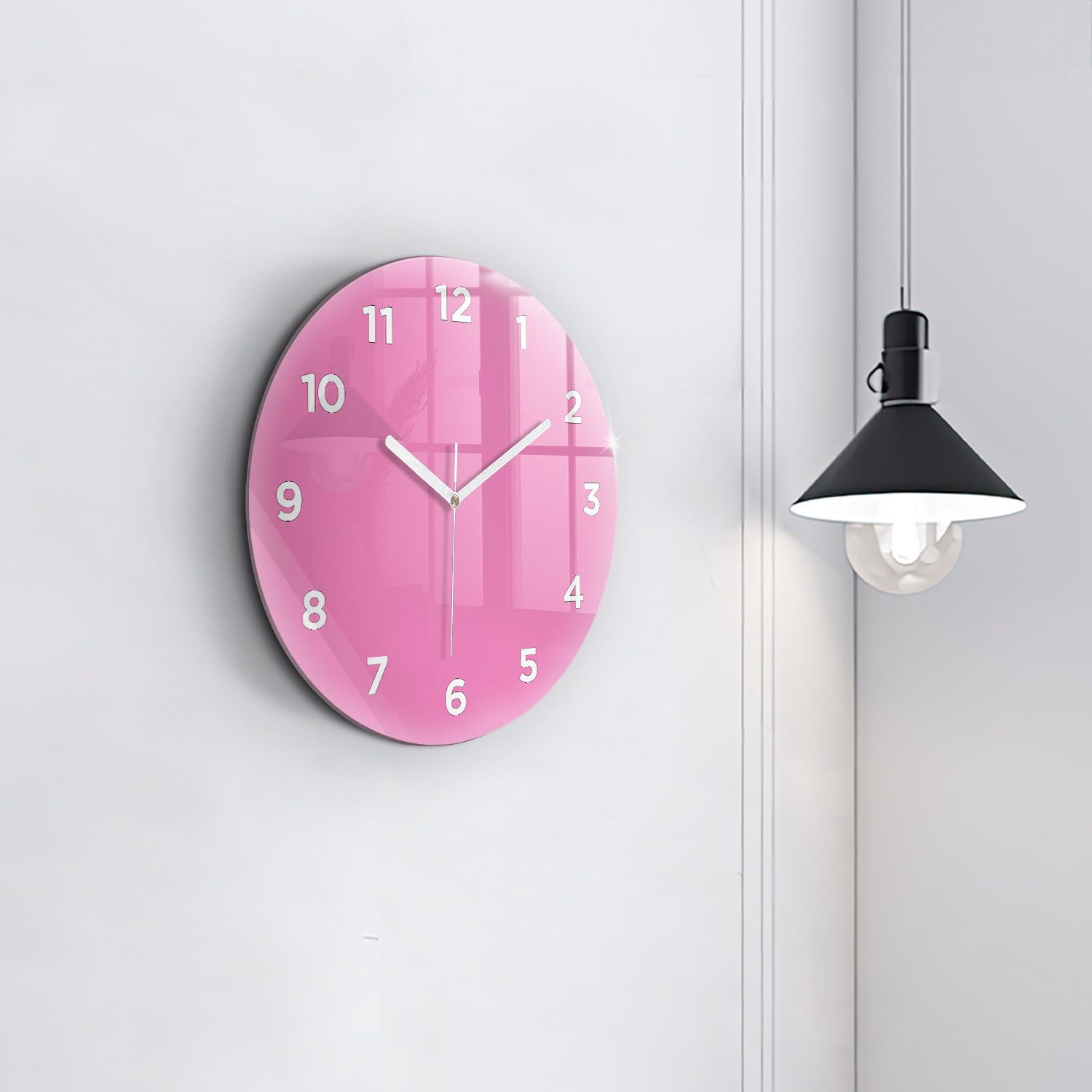 Tulup Wanduhr Wanduhr Glasrunde Uhr Moderne Glaswanduhr 30cm Uhr aus Gehärtetem Glas