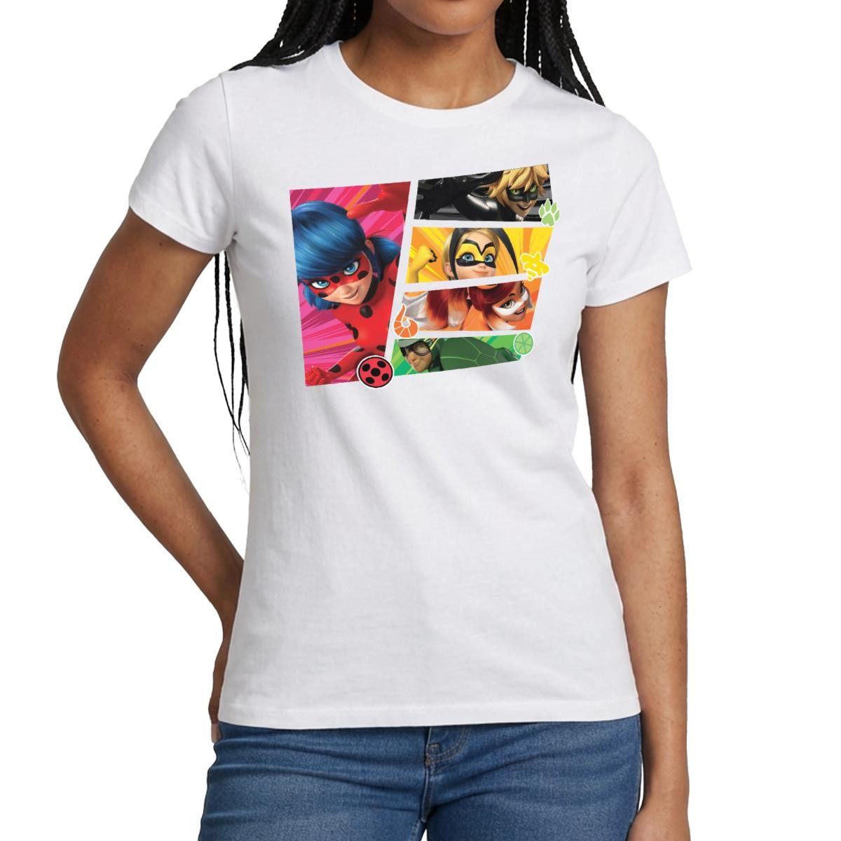 Spreadshirt T-Shirt Miraculous Superhelden Frauen T-Shirt (1-tlg) Slim Fit, fällt klein aus