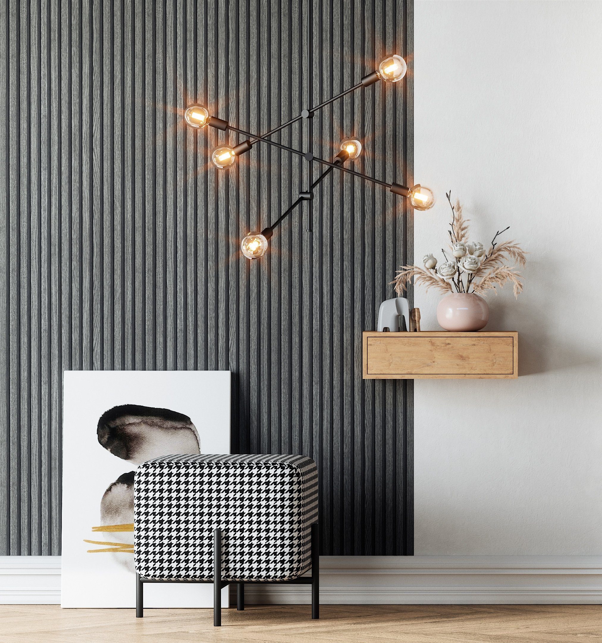 Newroom Vliestapete, Anthrazit Tapete Skandi Holz günstig online kaufen