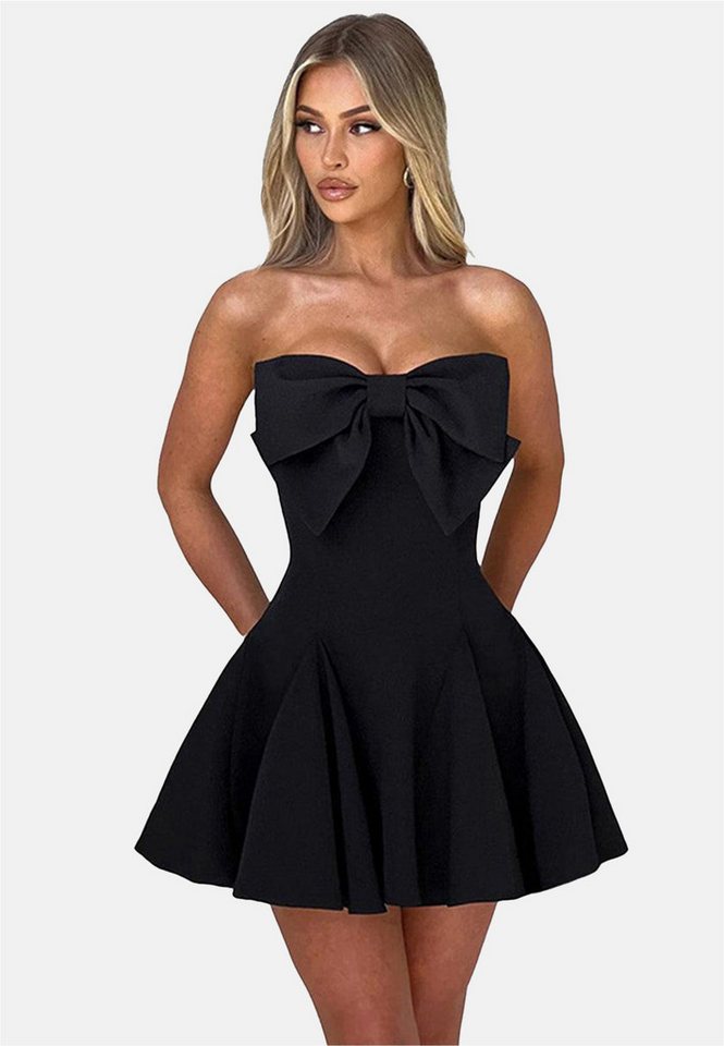 Moda Minx Jerseykleid mit schöner Schleife am Ausschnitt