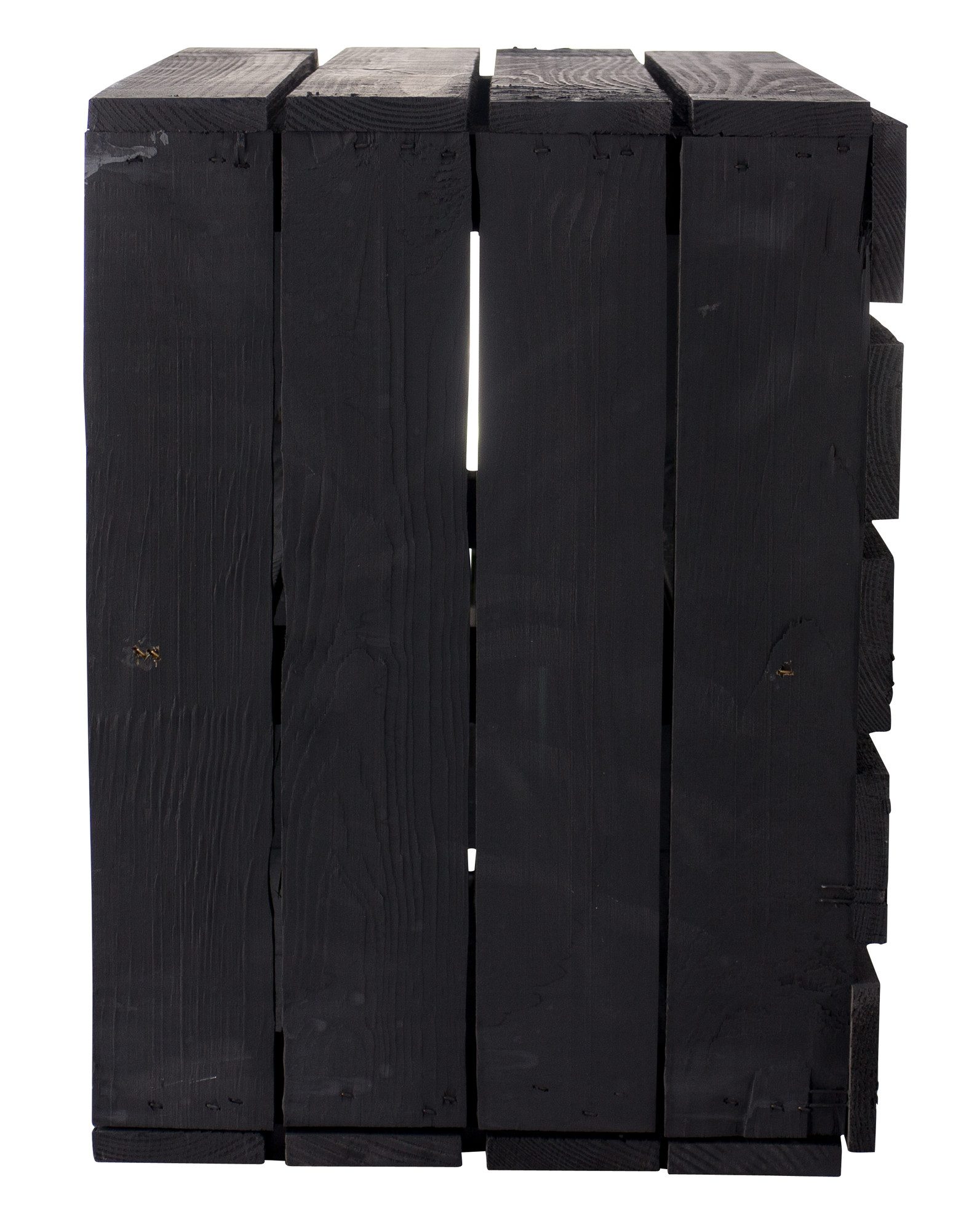 Kistenkolli Altes Land Allzweckkiste Holzkiste Johanna in schwarz mit Mittelbrett längs (Spar-Set, 1er Set)