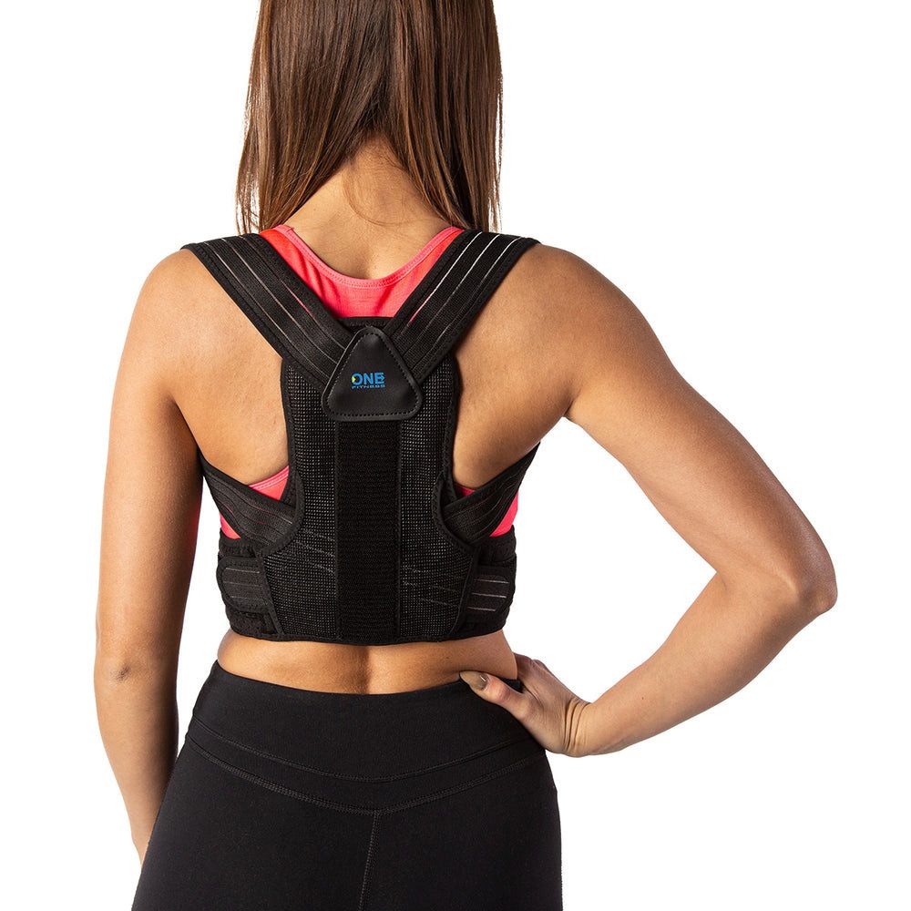 ONE FITNESS Rücken Stützgürtel Geradehalter Größe M (Spar-Set, 1-tlg., Körperhaltung), Stabilisiert die Brustwirbelsäule und beugt Haltungsschäden vor
