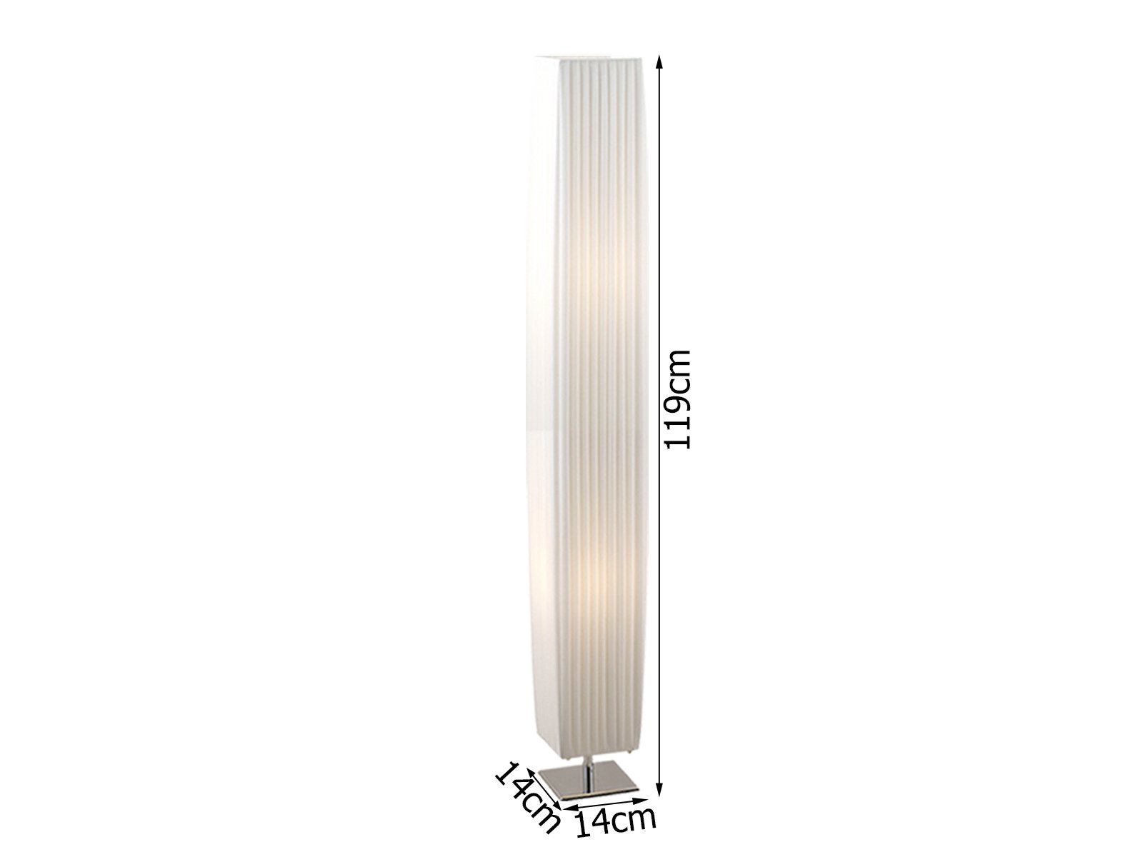 GLOBO LIGHTING LED Stehlampe, LED wechselbar, warmweiß, dimmbar klein-e Stoff-lampe Plissee Designer-lampe Ecke, Höhe 119cm