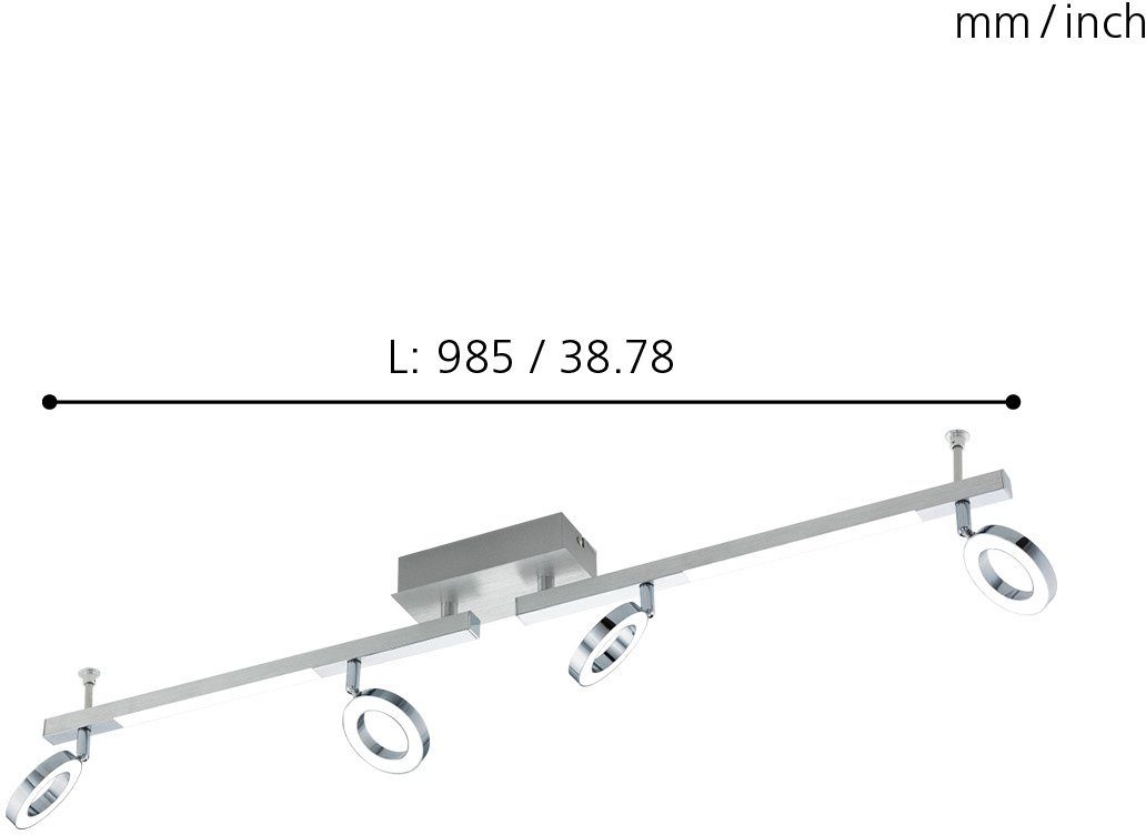 EGLO LED Deckenspots CARDILLIO, LED fest integriert, Warmweiß, Deckenspot aus Alu, Stahl - 3,2W und 3,3W - Warmweiß