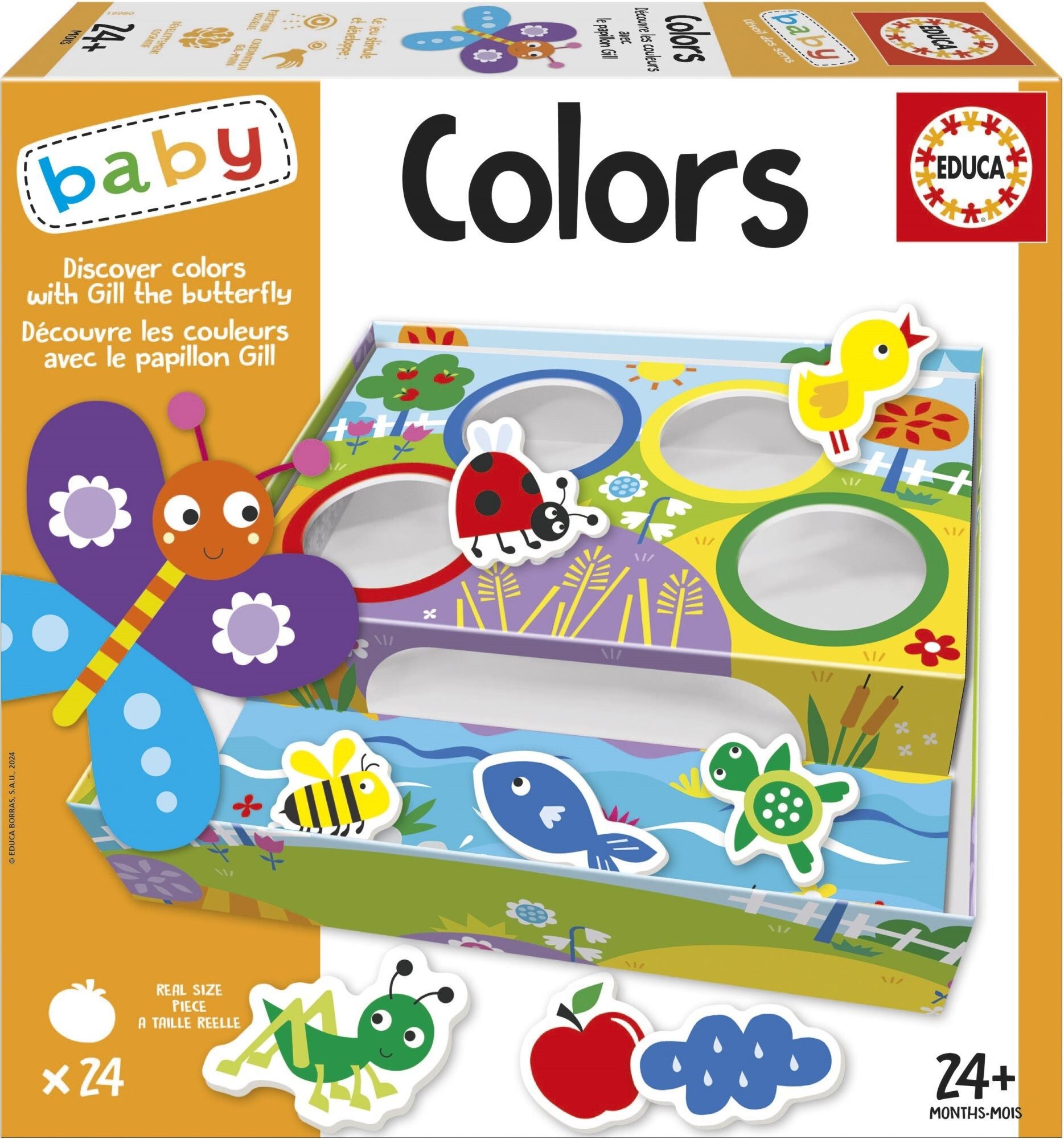 Educa Lernspielzeug Educa Baby TÅ™ídÄ›ní barev s motýlem Gillem 4x6 dílkÅ¯