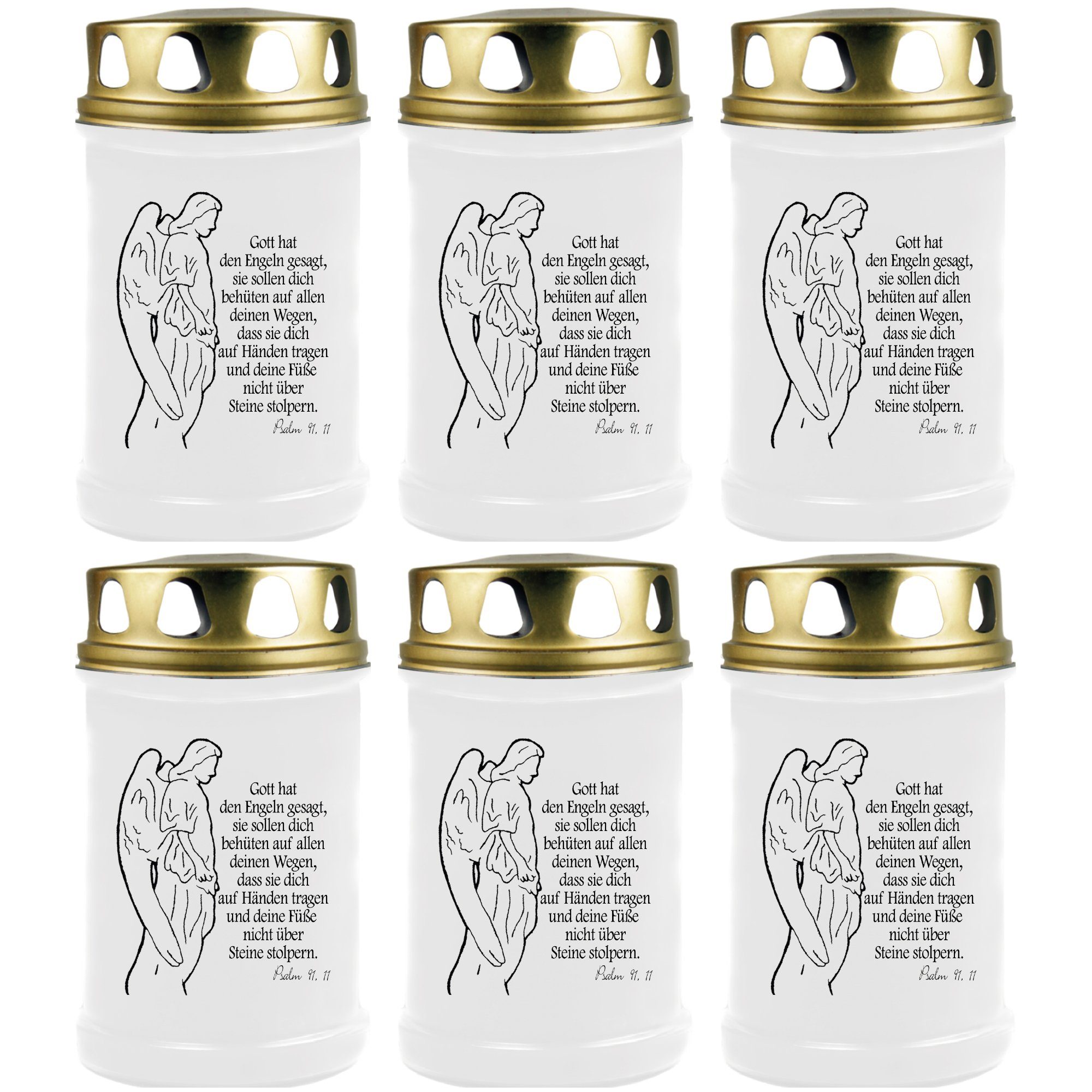 HS Candle Grabkerze mit Motiv Brenndauer 48h (6-tlg), Ø7xH14,5 cm, Grabkerze mit Motiv im 1er, 3er, 6er, 9er Pack
