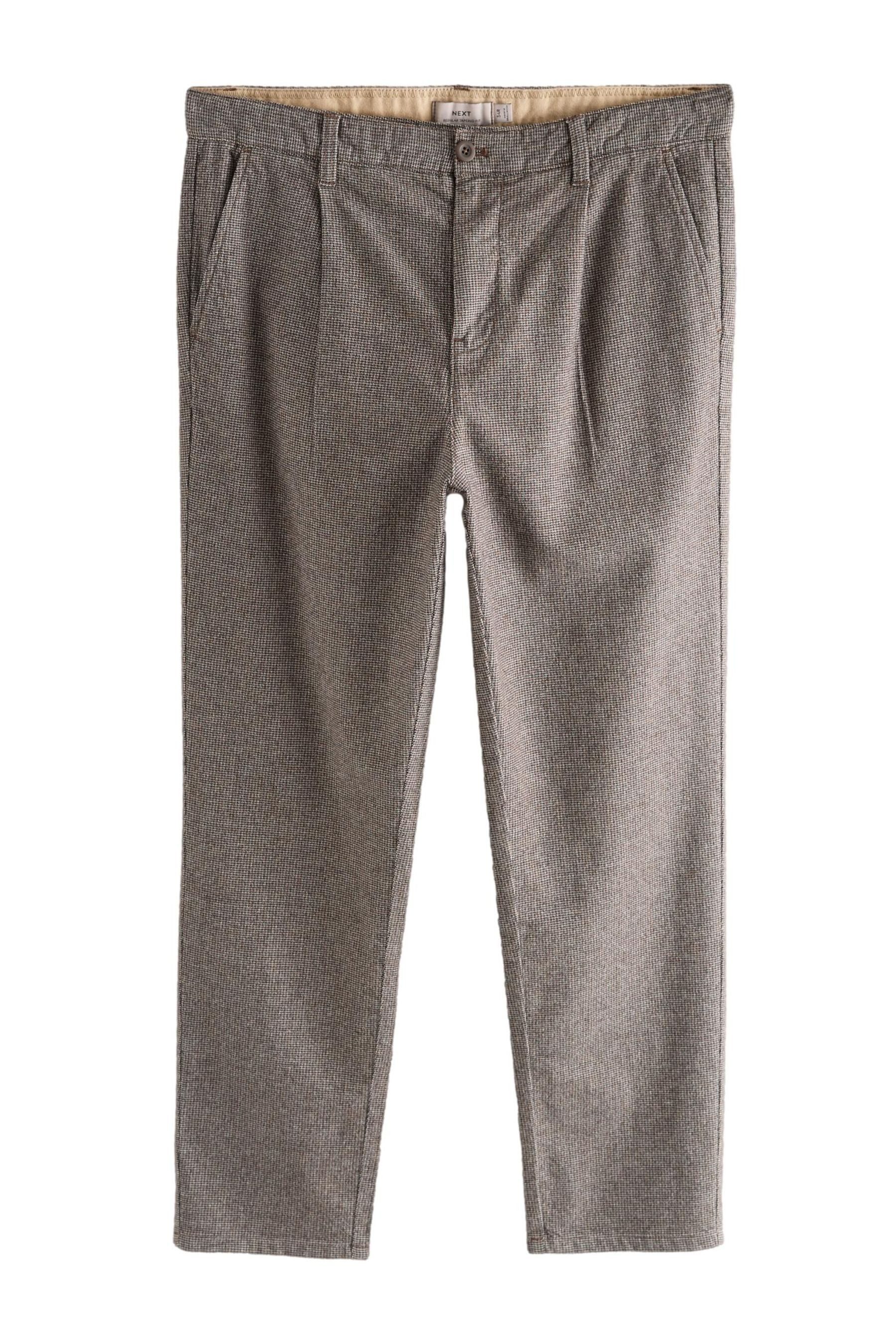 Stoffhose Hose mit Fischgrätmuster und hohem Baumwollanteil