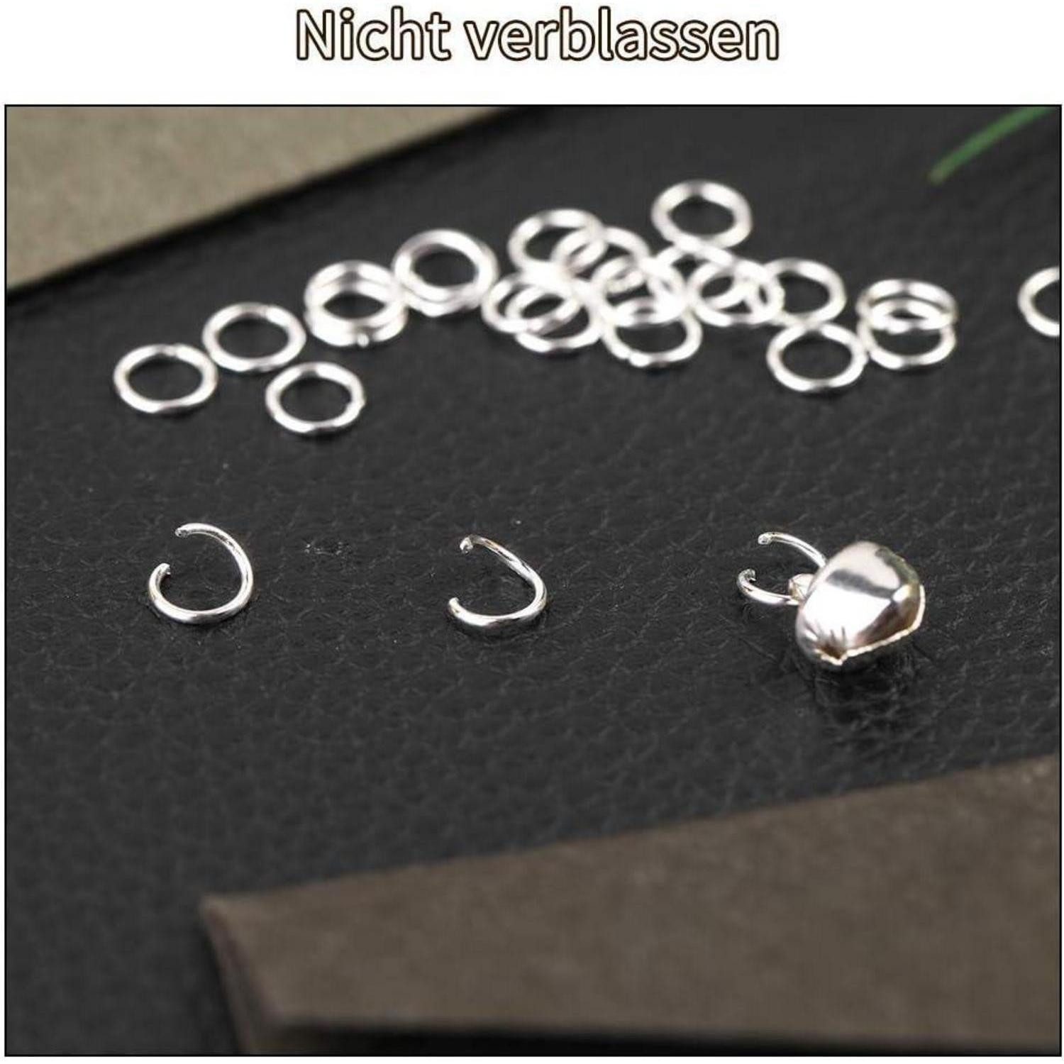 LuxusKollektion Spaltring Spaltringe 1200 Stk Edelstahl Silber 0.35inch×0.28inch