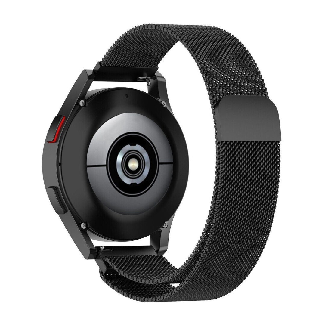 SmartUP Uhrenarmband Uhrenarmband für Huawei Watch GT / GT2 / GT2e GT3 / Pro Edelstahl, Milanese Armband, zeitloses Design, stufenlos verstellbar Schwarz | Uhrenarmbänder