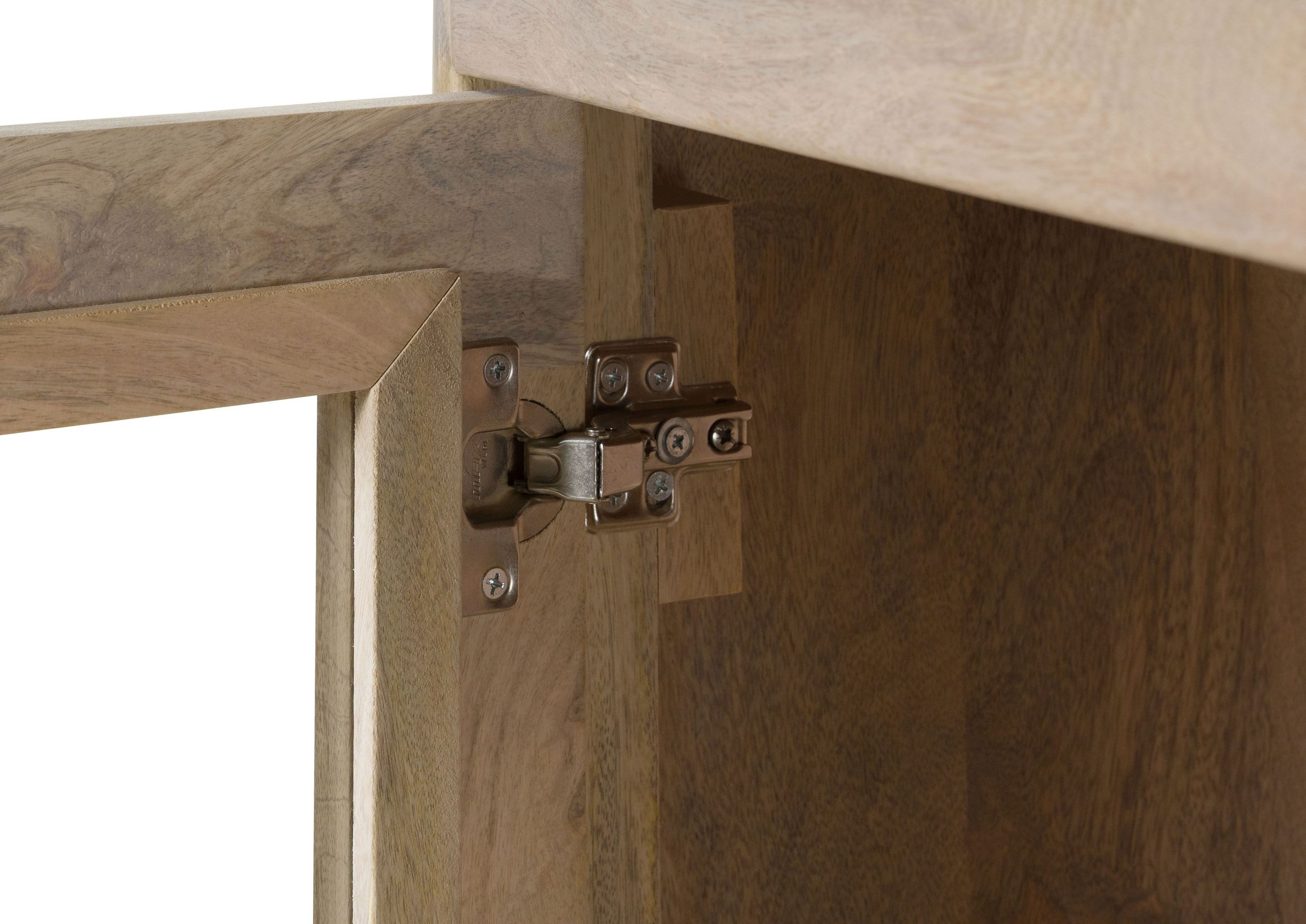 Massivmoebel24 Highboard TORONTO (Massivholz), Mango 128x40x145 weiß lackiert TORONTO #303