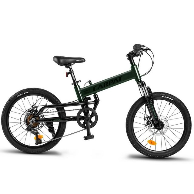CARPAT SPORT Faltrad 20 Zoll Klapprad Fahrrad für Damen Herren Jungen, 7 Gang Shimano Tourney Schaltwerk, Kettenschaltung, (Alu-Rahmen, mechanische Scheibenbremse), Faltrad, Folding City Bike, Klappfahrrad