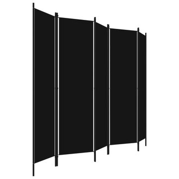 vidaXL Raumteiler Paravent Trennwand Spanische Wand 5-tlg Raumteiler Schwarz 250x180 cm