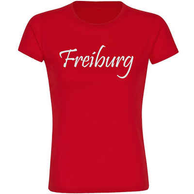 multifanshop T-Shirt Damen Freiburg - Schriftzug - Frauen