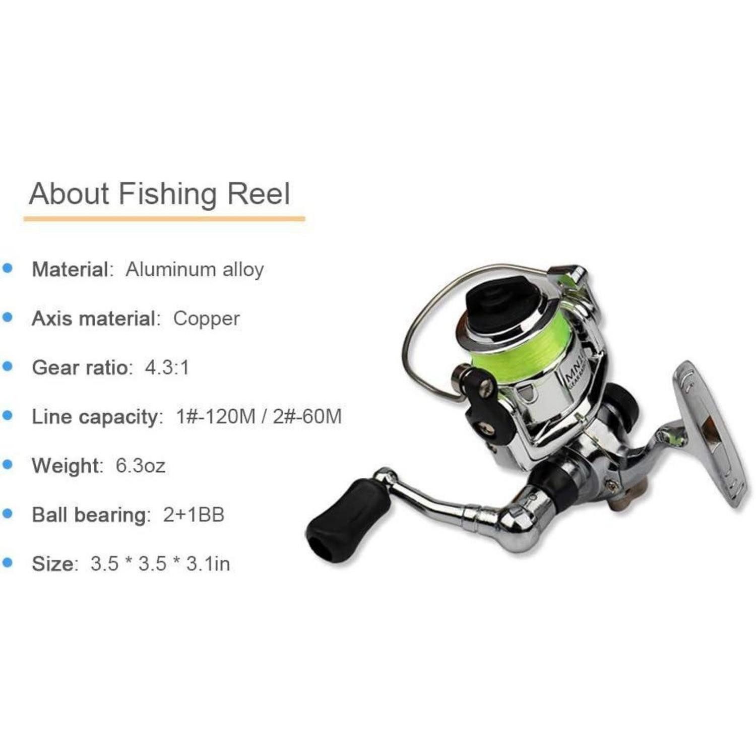 LuxusKollektion Reiserute Angelausrüstung Mini Angelrute mit Rolle 1M/1.4M/1.6M Faltbare Combo