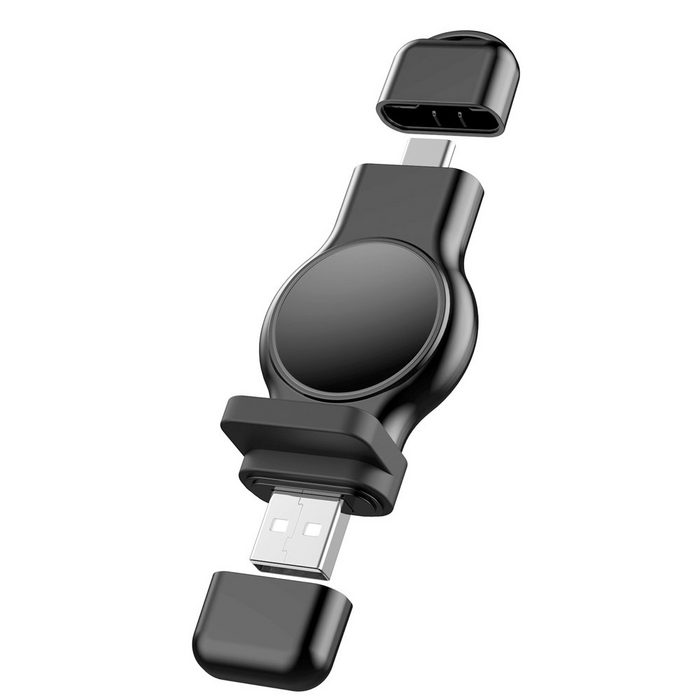 GelldG Magnetisches Ladegerät für Apple Watch 7 USB A/Typ C Stecker 2-in-1 Ladestation