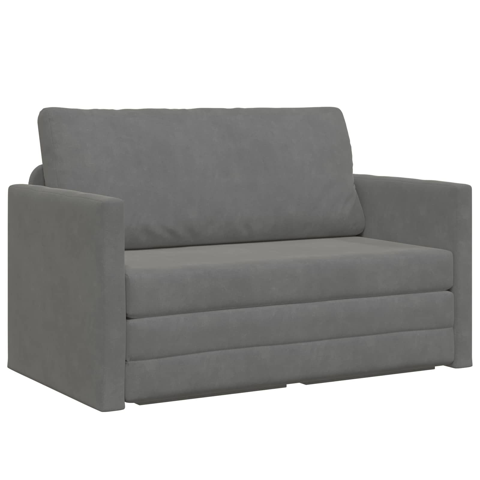 vidaXL Sofa Schlafsofa 110cm Dunkelgrau Samt, 1 Teile