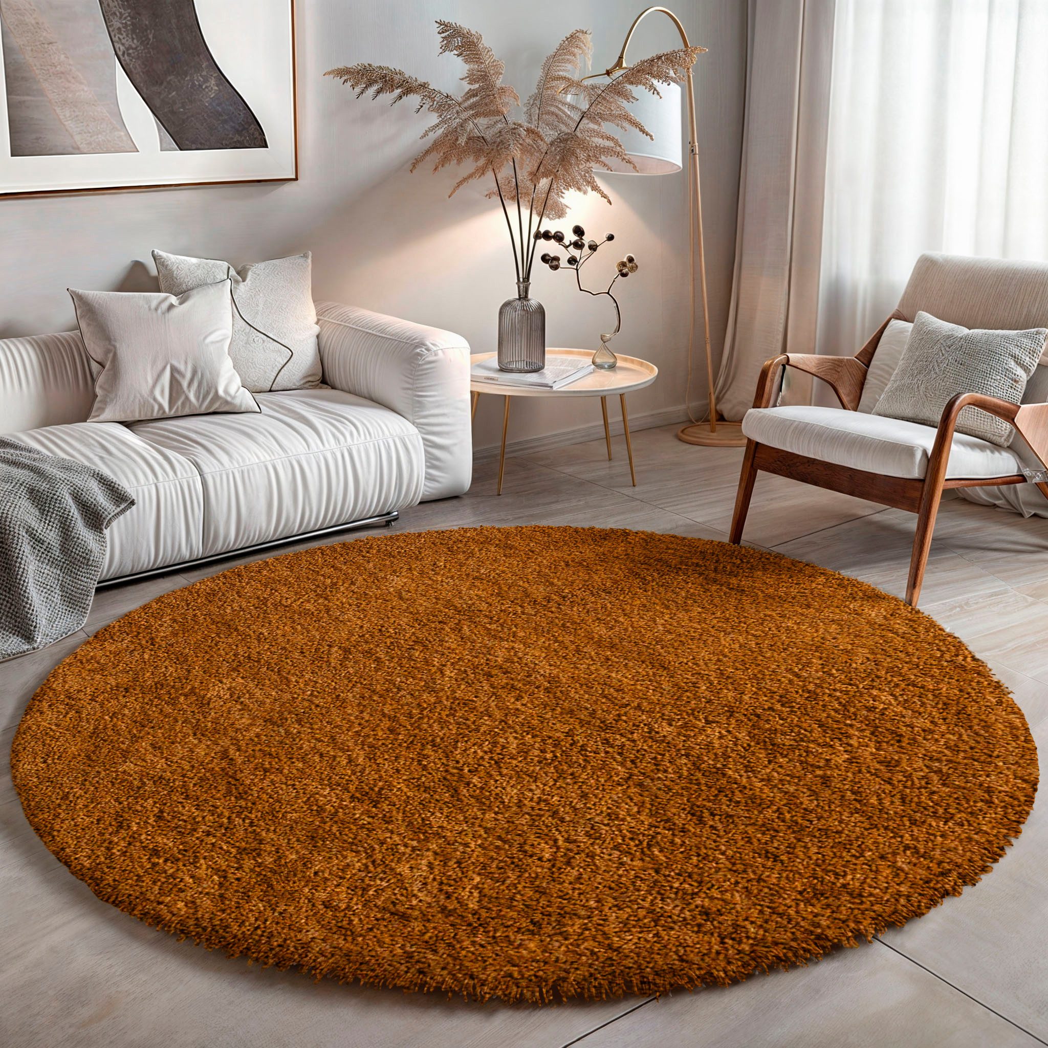 my home Hochflor-Teppich Banji, rund, Höhe: günstig online kaufen