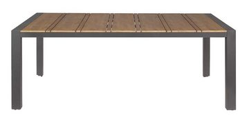 Bizzotto Gartentisch KUBIK, 198 x 100 cm, Aluminium, Braun, Anthrazit, Tischplatte aus Polywood, Witterungsbeständig