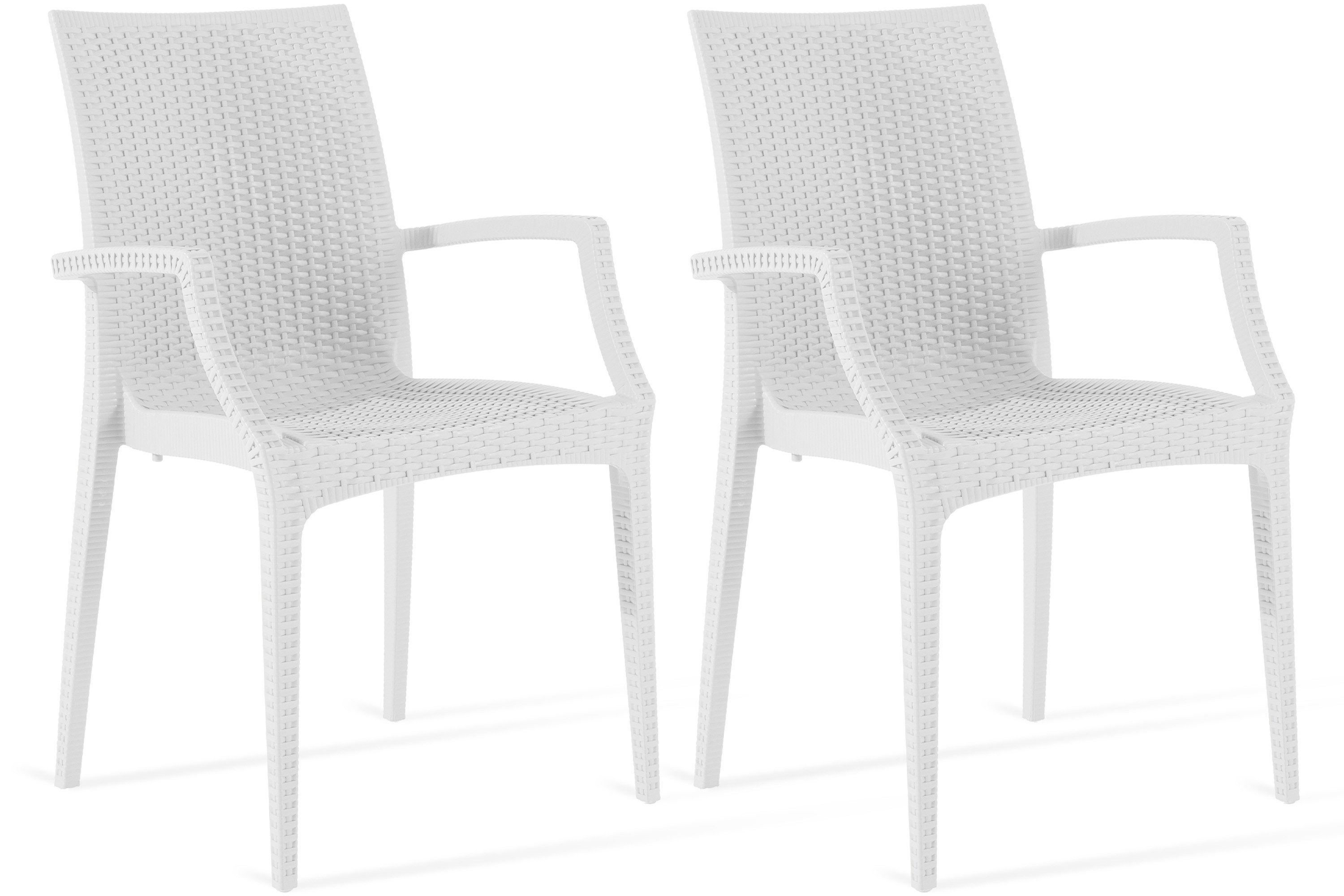 KONSIMO® Gartenstuhl ETULI Gartenstühle, Stapelstuhl, Premiumware aus Italien, Modern (Set, 2 St), witterungsbeständiges Material, mit Armlehnen, Stapelbar