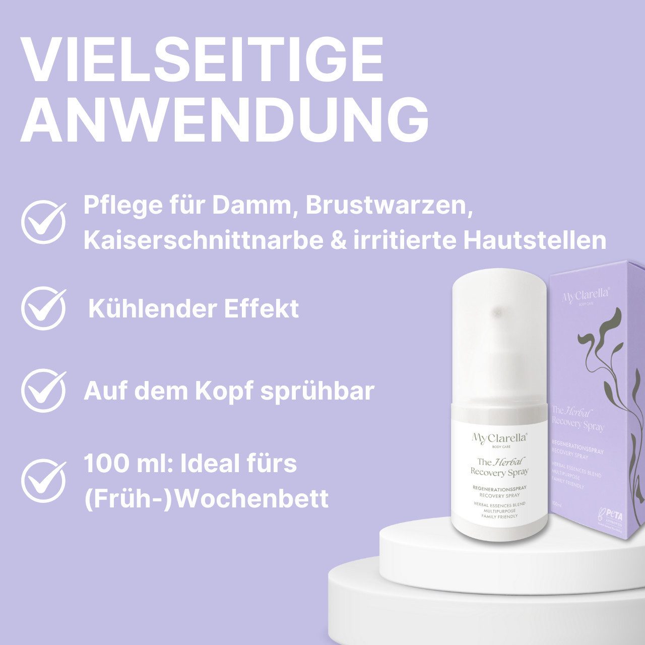 MyClarella Intimpflege Regenerationsspray mit Calendula & Hamamelis - Herbal Recovery Spray, 1-tlg.