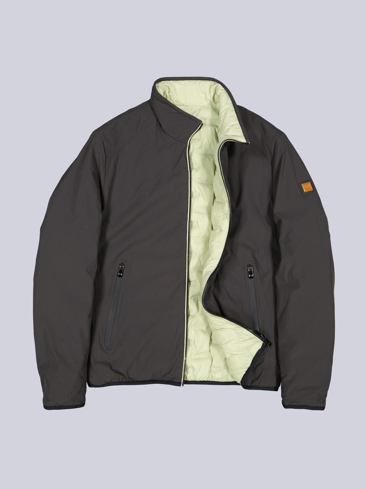 Kurzjacke Herren Wende-Steppjacke, Schwarzbraun