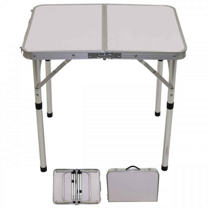 FoxOutdoor Campingtisch Camping-Tisch, klappbar, Alu, Tragegriff, 60x45x55 cm (Packung), 2 Tischhöhen ca. 25 / 55 cm