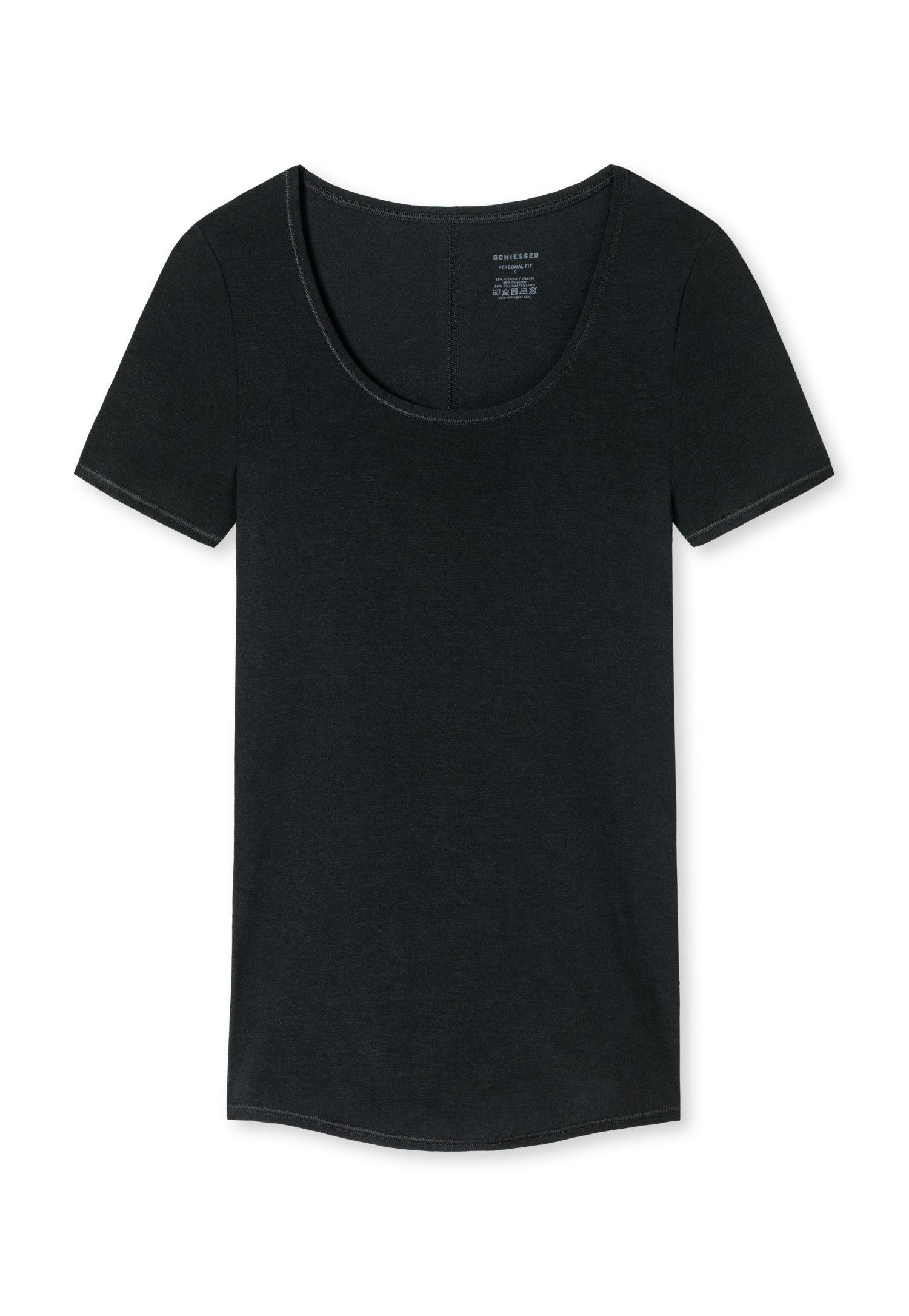 Schiesser Kurzarmshirt Personal Fit Rundhalsausschnitt, Single Jersey, ohne störende Seitennähte – Bild 2 von 5