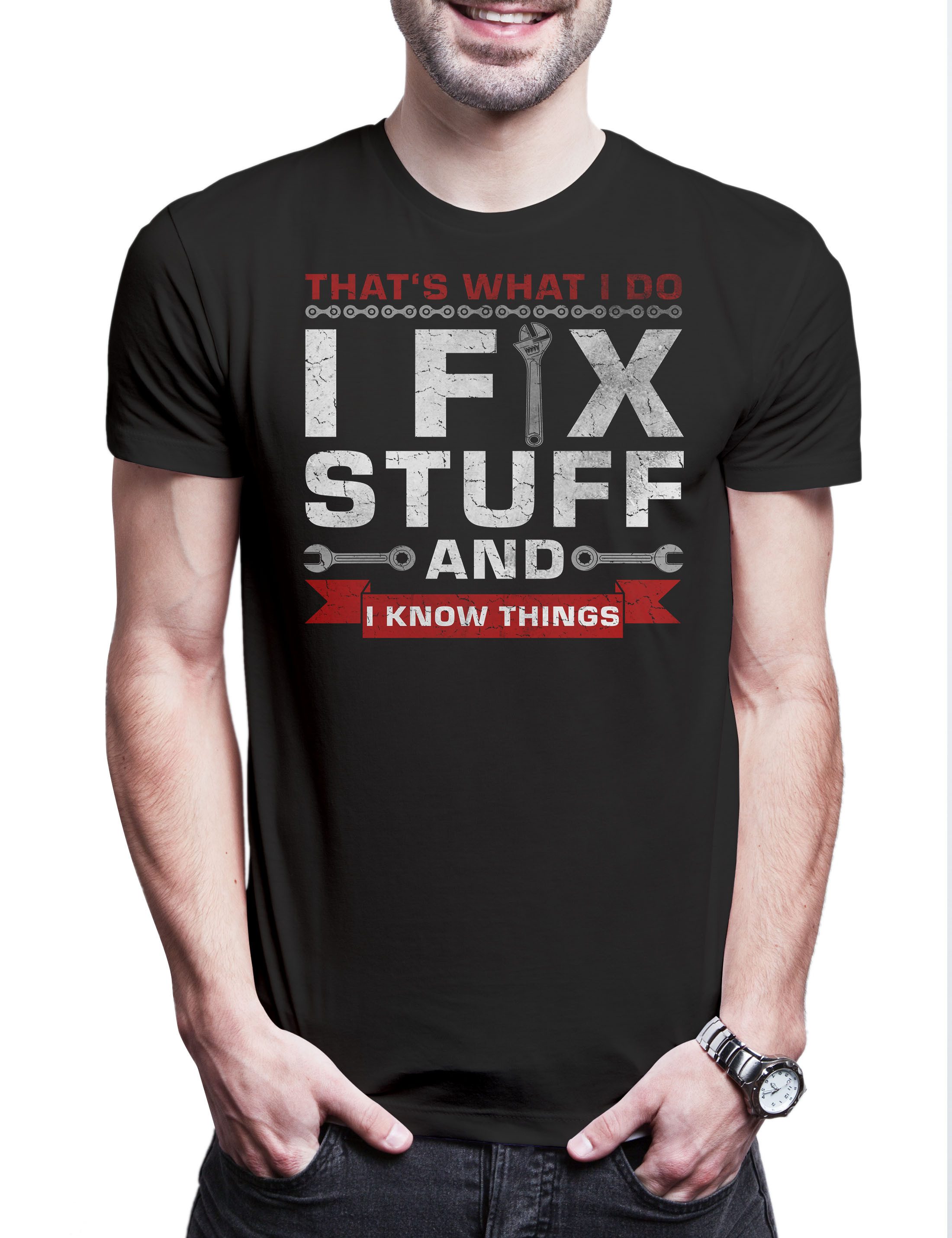 Print-Shirt I Fix Stuff Herren T-Shirt Hausmeister Handwerker Heimwerker Werksatt