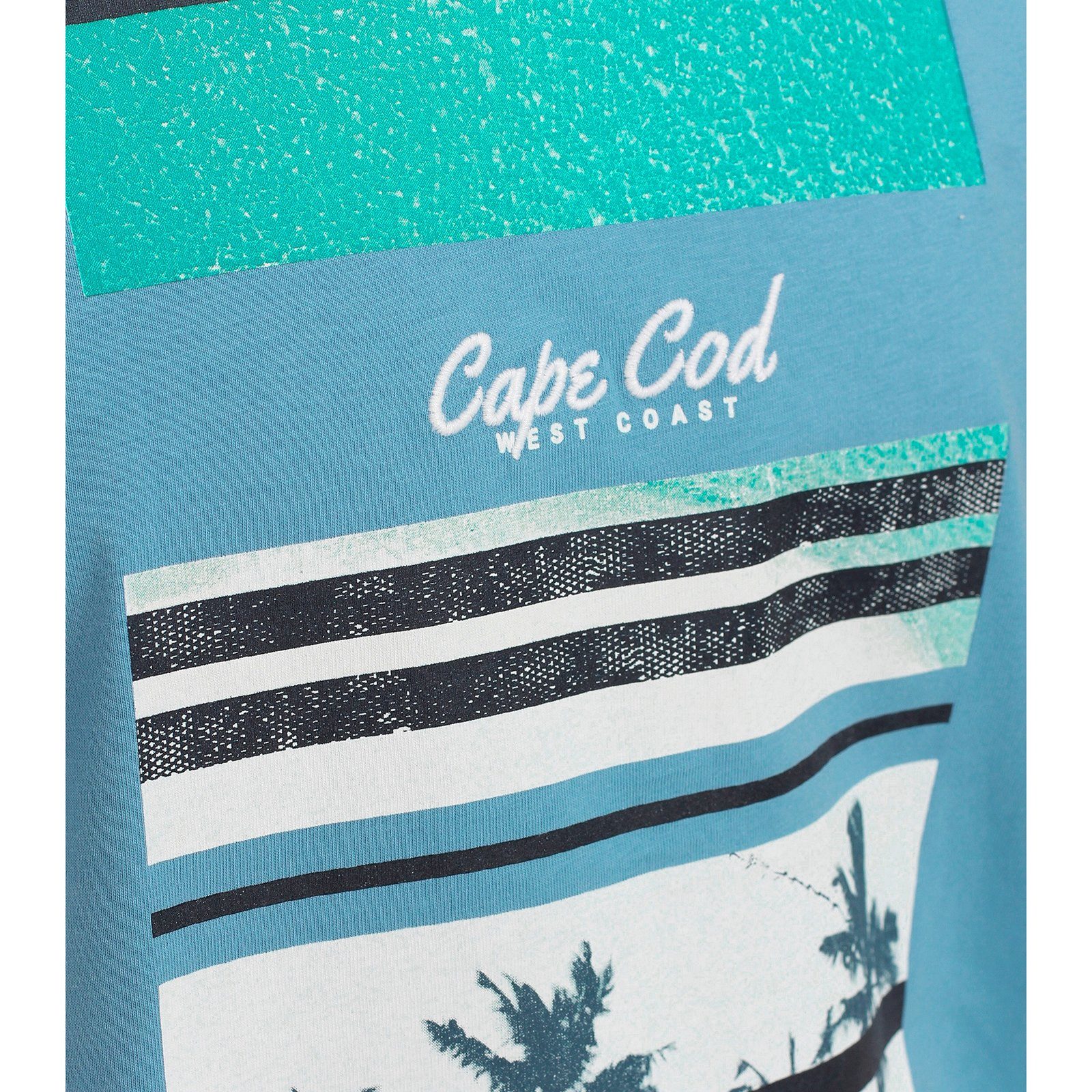 Größen Große CasaModa CASAMODA modisch T-Shirt Cape Cod Rundhalsshirt Herren blau