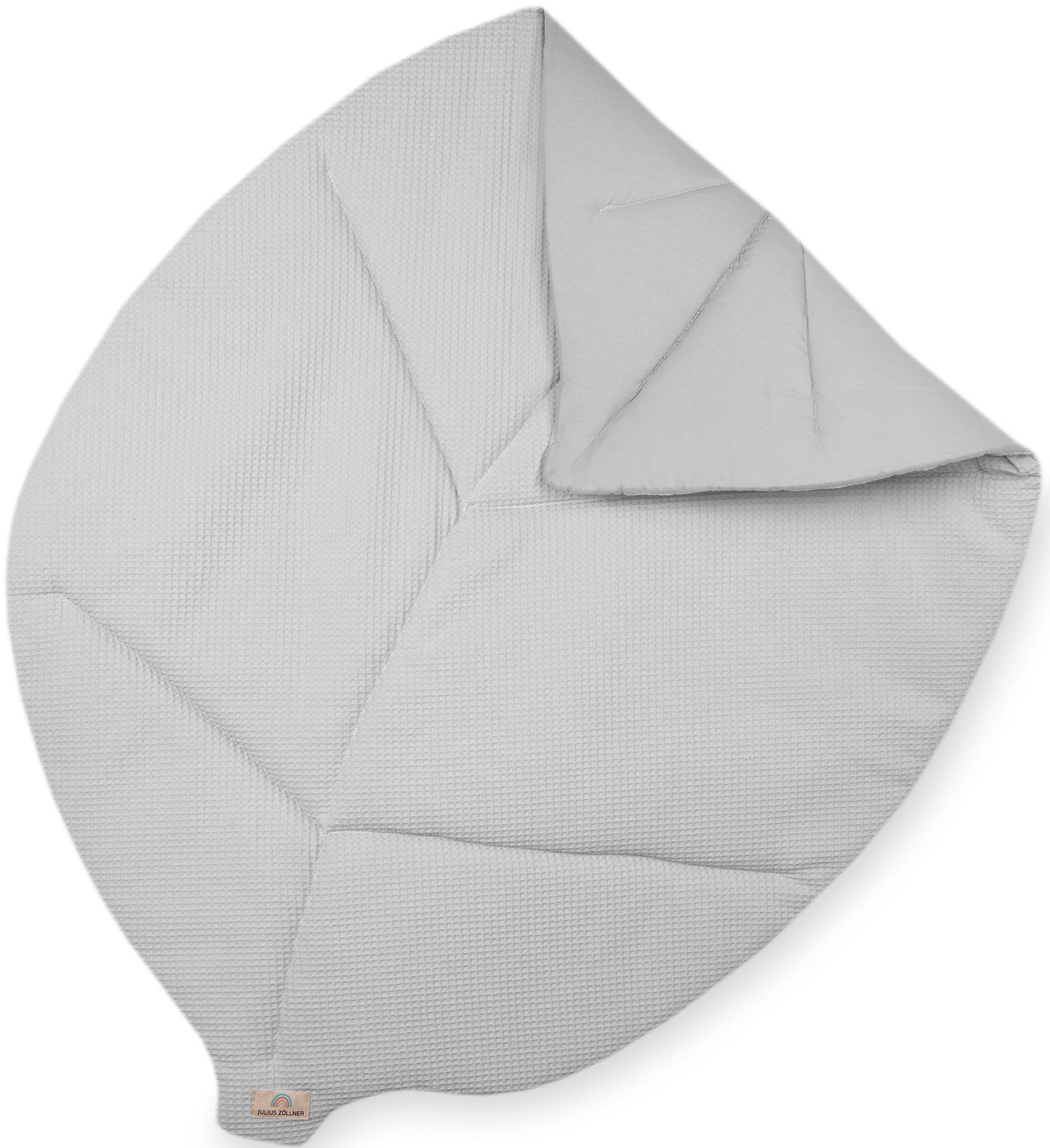 Krabbeldecke Blatt Waffelpiqué, Light grey, Julius Zöllner, Made in Germany