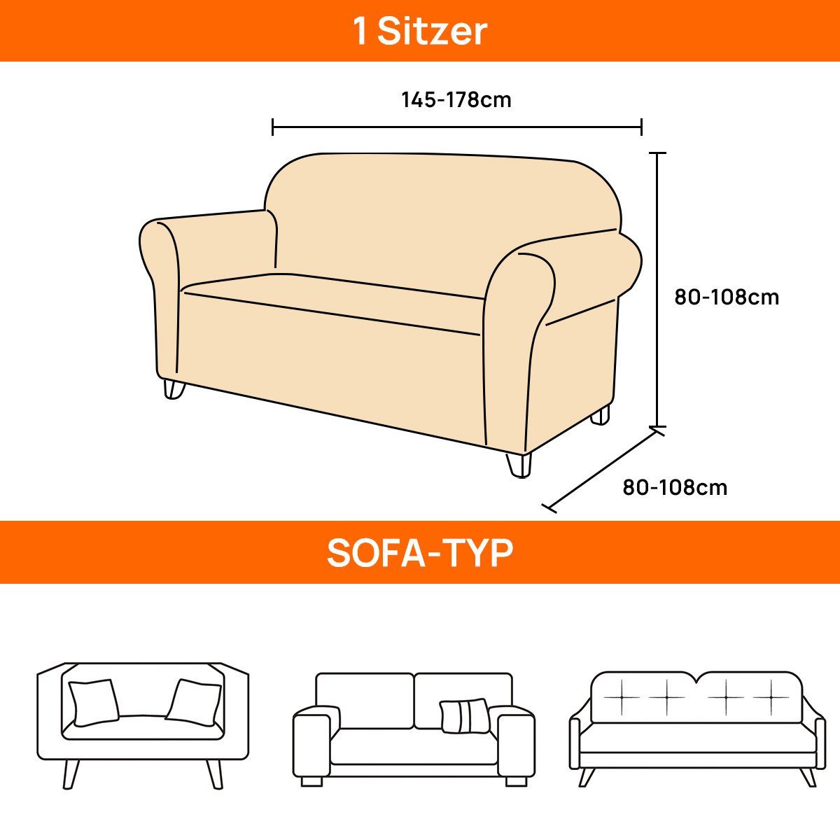 Sofahusse Sofabezug Sofa Überwürfe Haustiere Hunde Stretch Protector Couchbezug für für Waschbar Universal, MULISOFT, schwarz Wohnzimmer