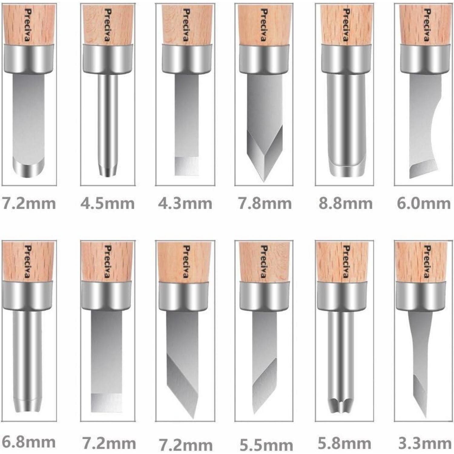 LuxusKollektion Meißel-Set Schnitzwerkzeug 12er Set Holz Schnitzmesser Schnitzmesser Meißel Set
