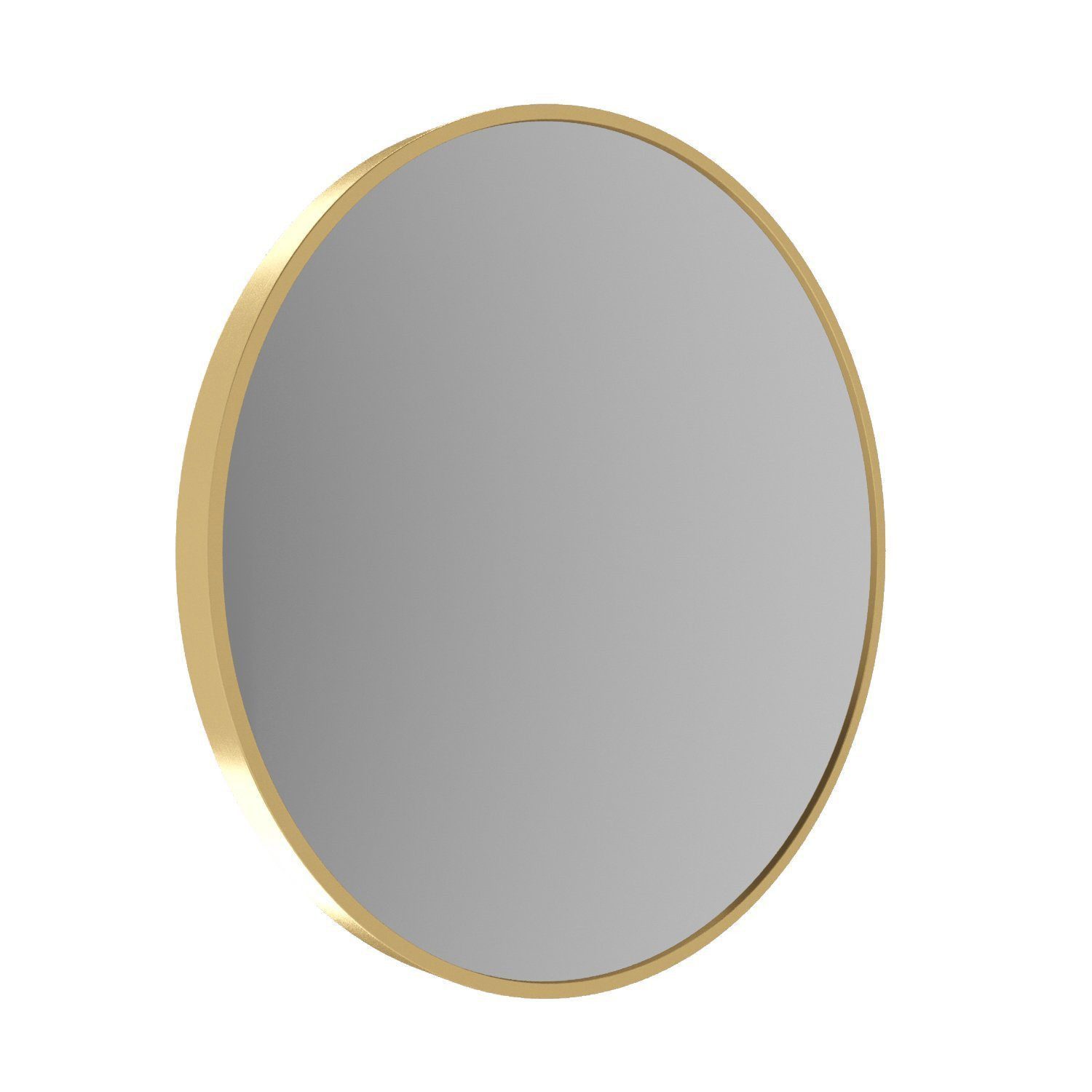 AQUALAVOS Wandspiegel Rund Spiegel 60cm Schminkspiegel Dekorative Wandspiegel für Badezimmer, 4 mm Kristallglas hochwertigem Aluminium für Badezimmer Ankleideraum