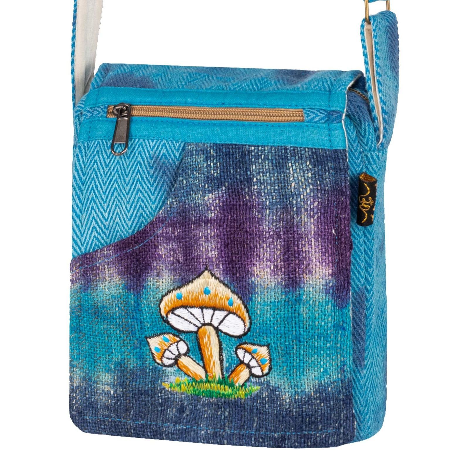 Goa Bag UND Hippie Hanf MAGIE Tasche Blau Schultertasche KUNST Unisex Schultertasche Crossbody Handtasche
