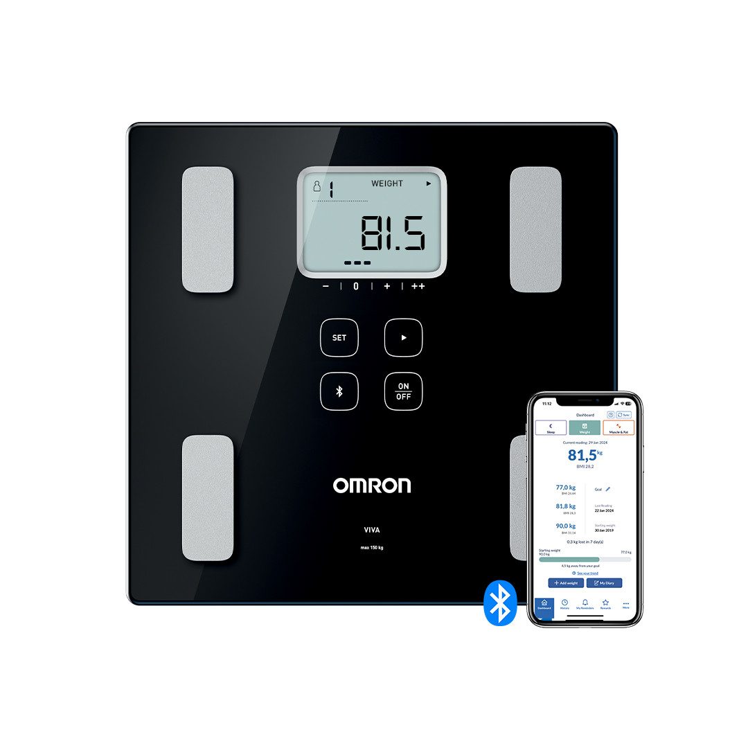Omron Körper-Analyse-Waage VIVA HBF-222T-EBK, mit kostenloser App