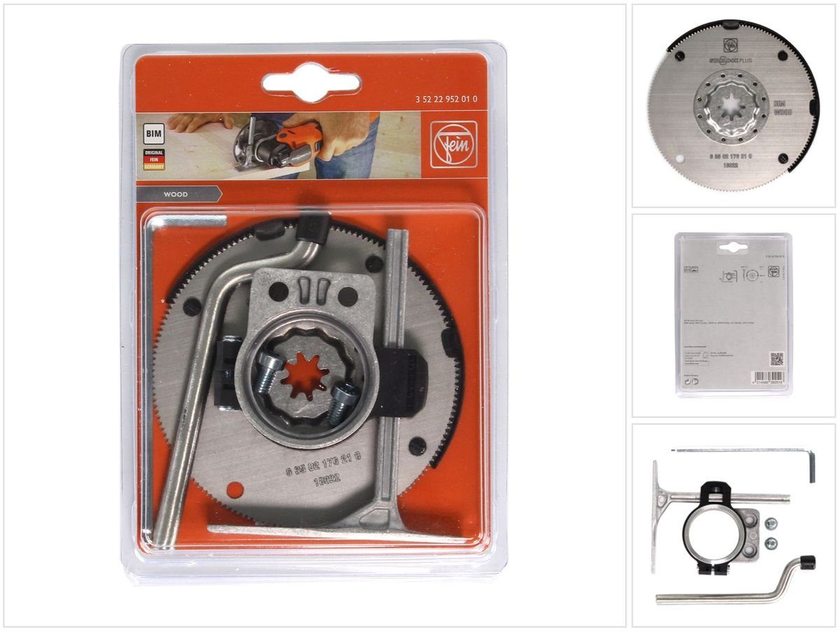 Stichsägeblatt FEIN HSS-Sägeblatt Set mit Tiefenanschlag Starlock Plus Aufnahme Ø 100 mm (35222952010) BIM-Metall