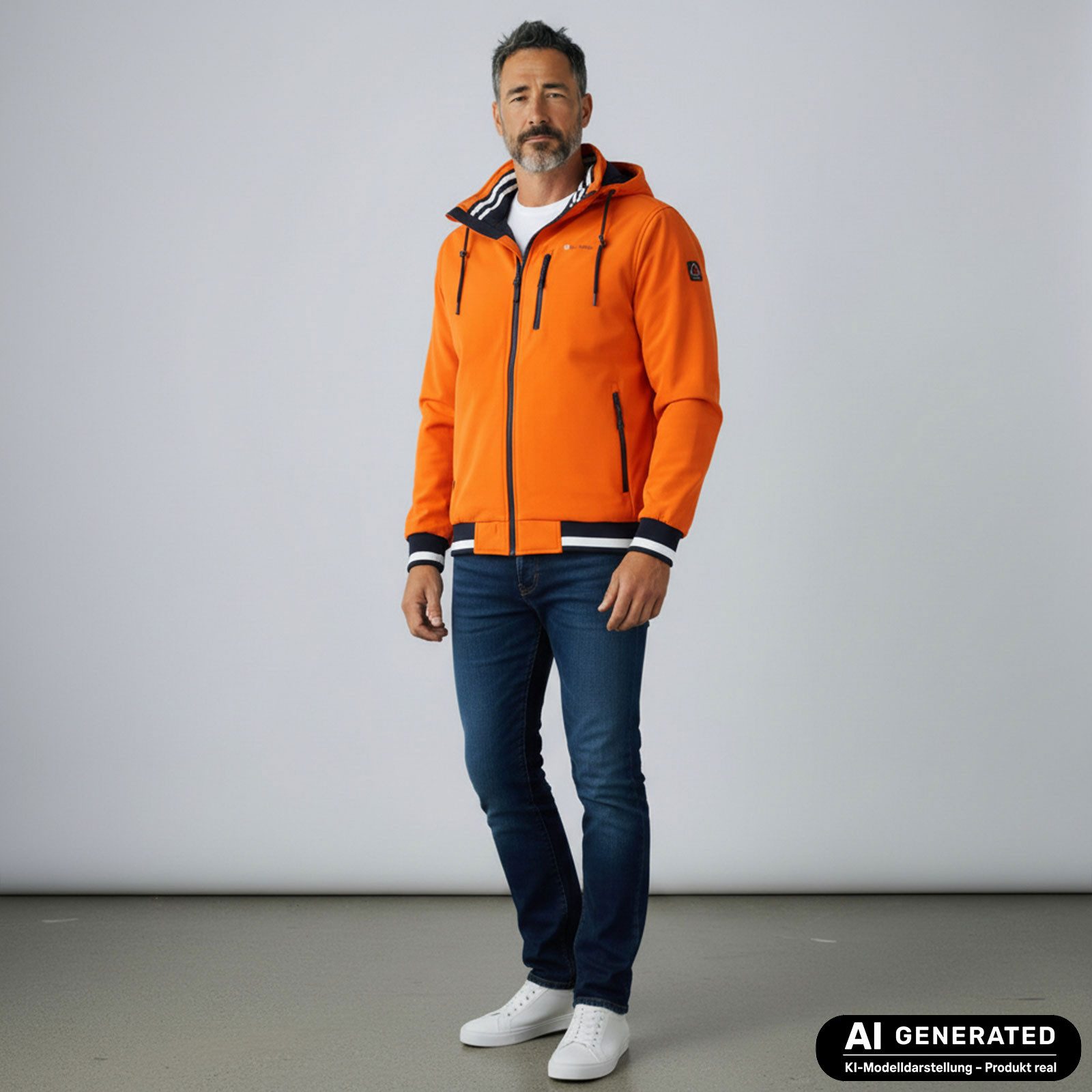 Dry Fashion Funktionsjacke Hamburg Herren Funktions-Blouson Innenfutter - Übergangsjacke Outdoor Atmungsaktiv, Wind- & wasserabweisend, 2-Wege-Reißverschluss, Kapuze
