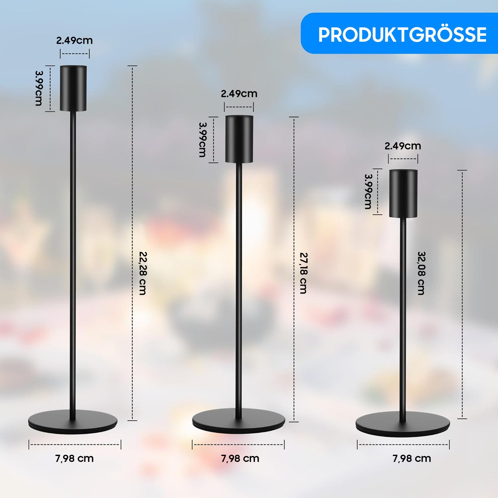 AIMAX Tischkerzenhalter Kerzenhalter 6er-Set Kerzenhalter, Kerzenständer, Metall, (Set, 6 St., 6x Kerzenständer), Metall Kerzenhalter, 33/28/23cm