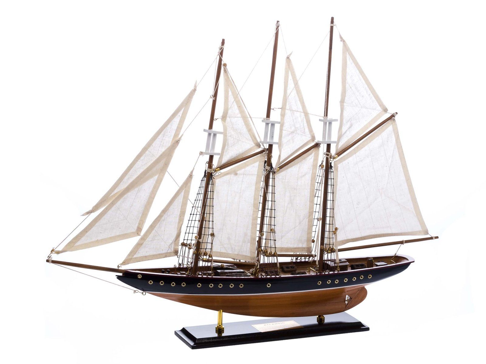 Dekoobjekt Modellschiff Atlantic Segelschiff Segelyacht Yacht Schiff 71cm kein Ba
