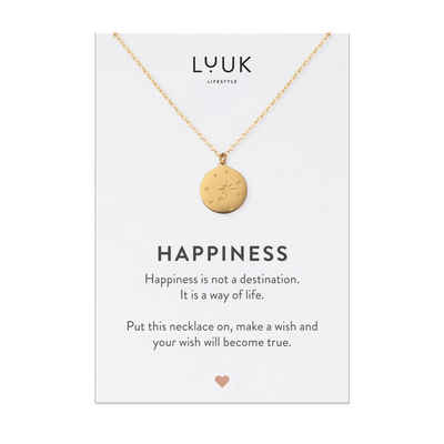 LUUK LIFESTYLE Kette mit Anhänger Sternenhimmel, Geschenkidee für Frauen, Freundin, schlicht