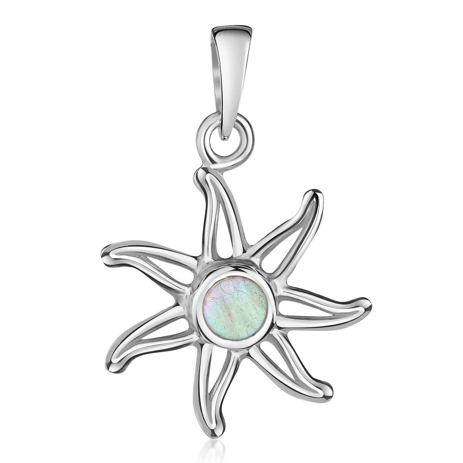 Materia Kettenanhänger Silber Sonne Perlmutt Weiß günstig online kaufen