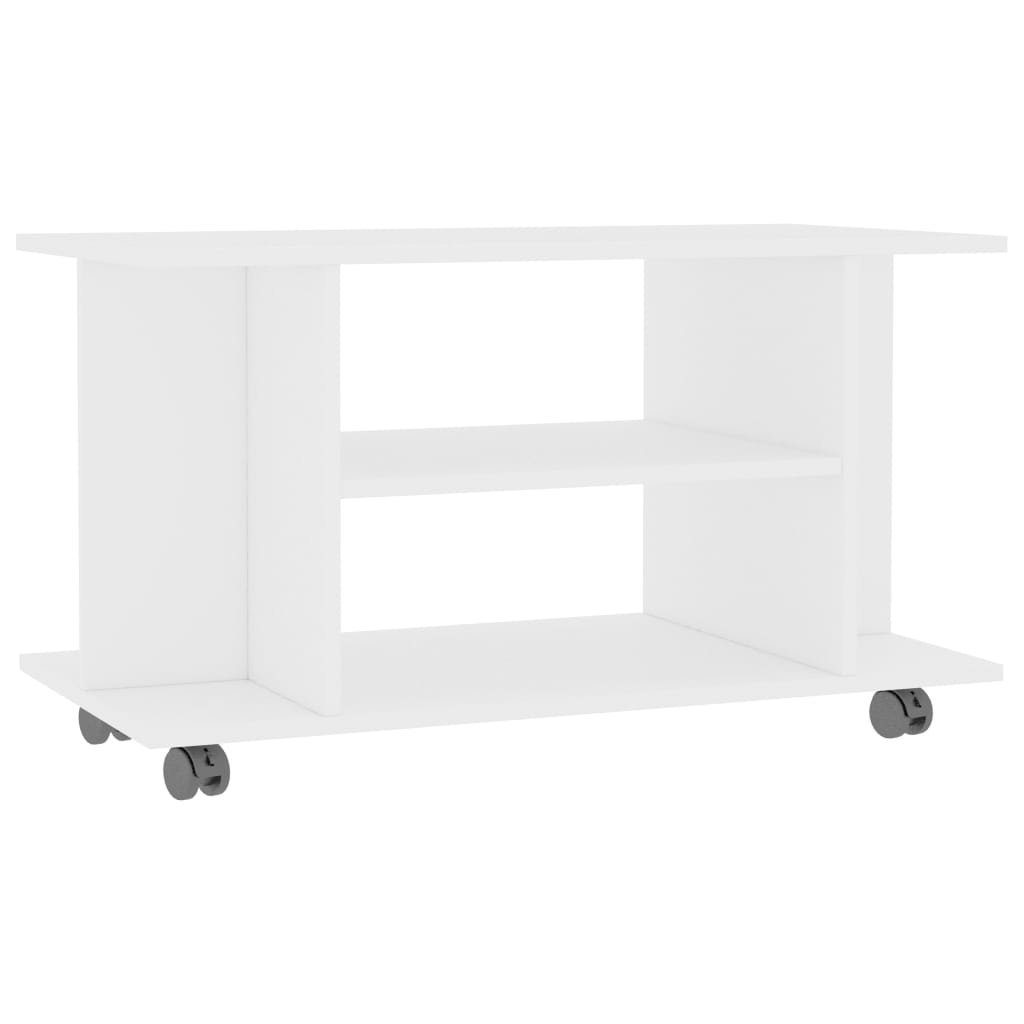 vidaXL TV-Schrank TV-Schrank mit Rollen Weiß 804040 cm Spanplatte Lowboard