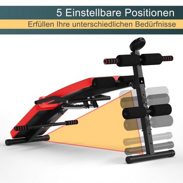 COSTWAY Trainingsbank Sit Up Bank, klappbar & höhenverstellbar, bis zu 150kg