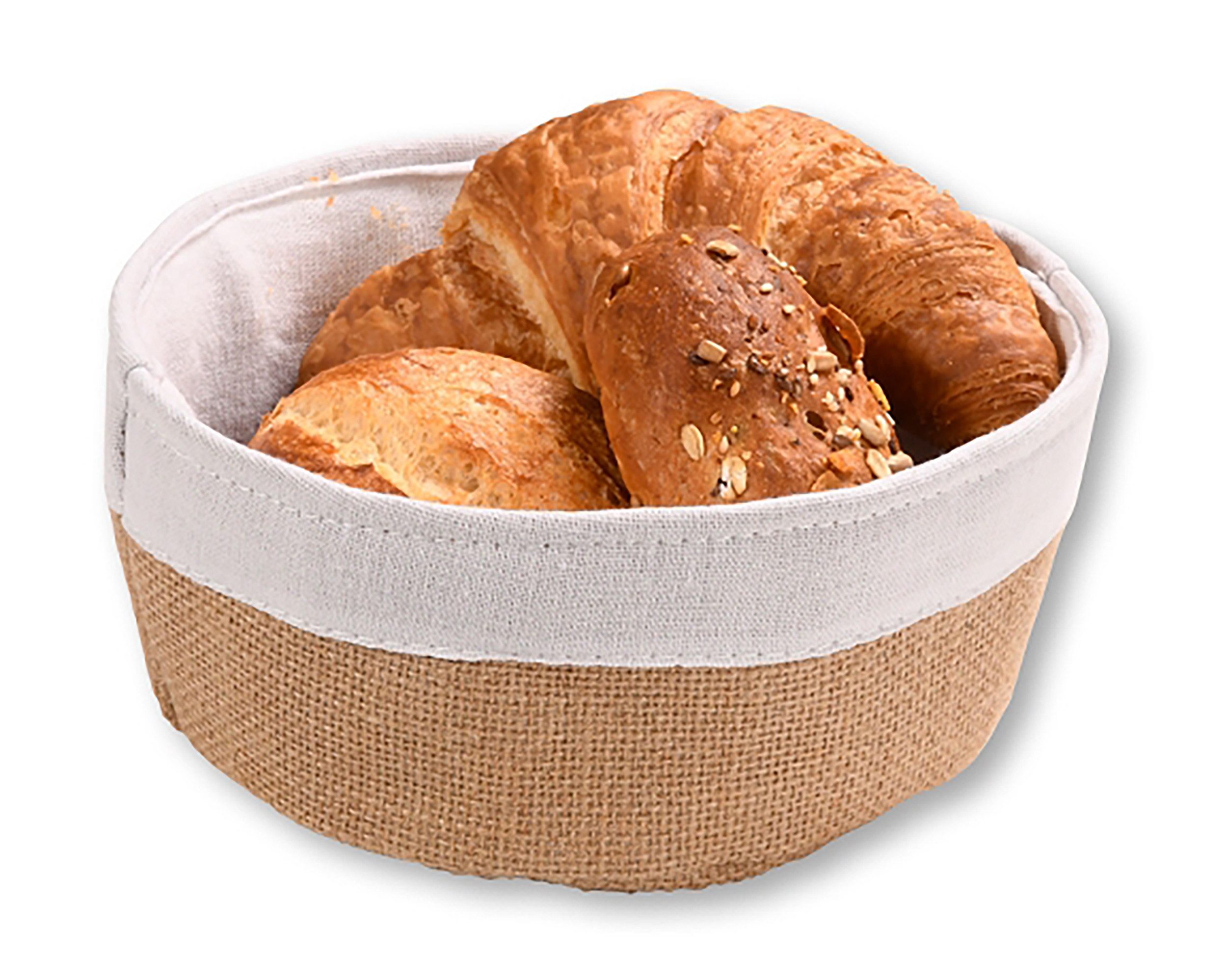 Kesper Brotkorb BROTKORB in Jute-Optik Ø20cm rund aus Baumwolle Obstkorb 28, Baumwolle, Brot Obst Korb Körbe Körbchen