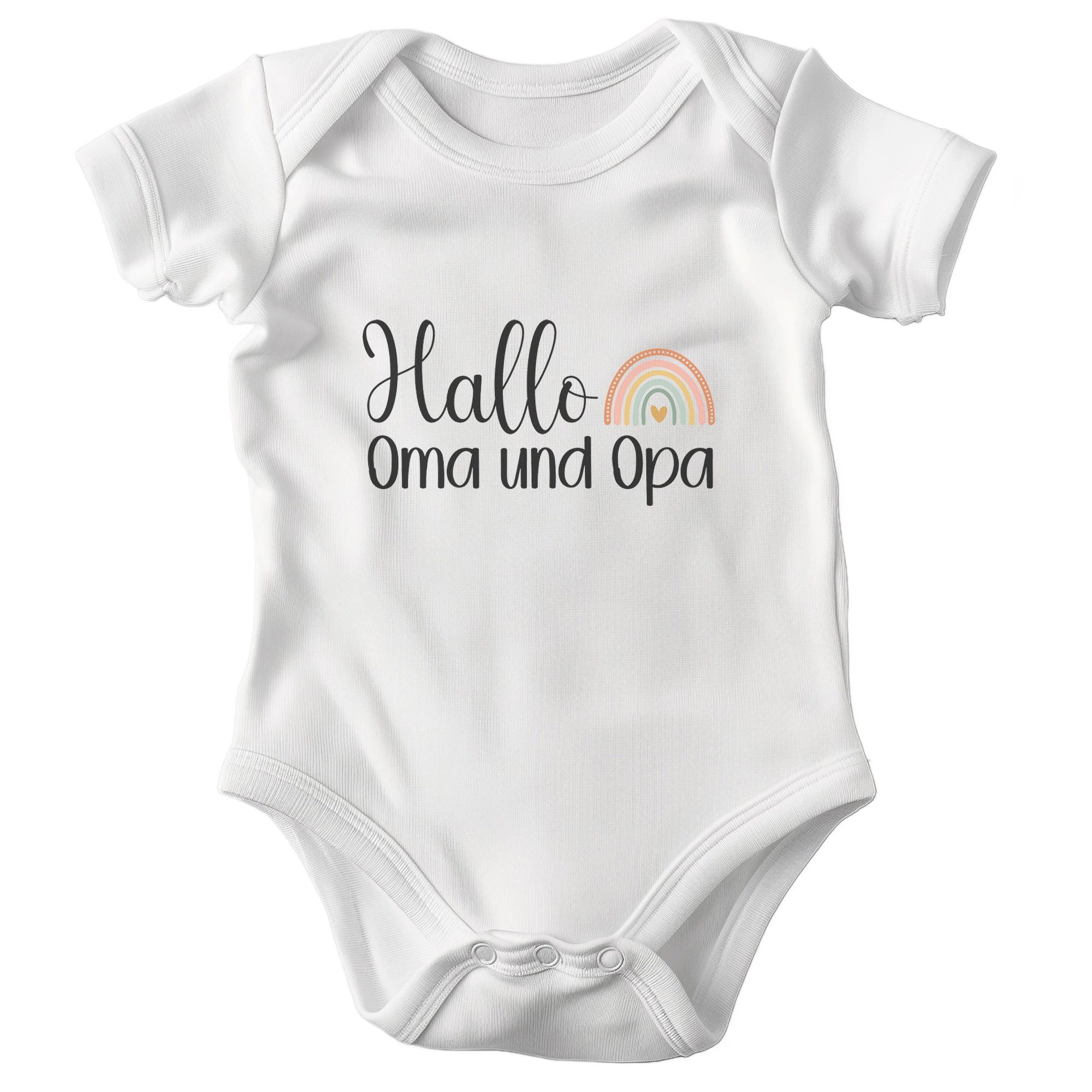 Kurzarmbody Bio Unisex Babybody Oma Opa Weiss Strampler Babyparty Geschenk Weich